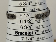 Vintage Navajo Fred Harvey Era Sterling Green Turquoise Stamped Cuff--2795.25 - Additional view 6