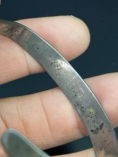 Fred Harvey Era Sterling Silver Hand Stamped VTG Navajo Turquoise Cuff Bracelet - Additional view 8