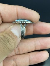 Fred Harvey Era Native American Sterling Silver .925 Turquoise VTG Navajo Ring - Additional view 3