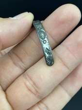 Fred Harvey Era Sterling Silver VTG Hand Stamped Navajo Turquoise Cuff Bracelet - Additional view 7