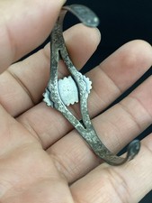 Fred Harvey Era Sterling Silver VTG Hand Stamped Navajo Turquoise Cuff Bracelet - Additional view 8