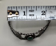 Navajo Fred Harvey Era Sterling Cuff Bracelet Turquoise stone Stamped Sterling - Additional view 9