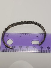 Antique Fred Harvey Era Blackened Tarnish Native Sterling Silver Cuff Bracelet - Additional view 5