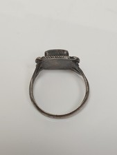 Antique Fred Harvey Era Native American Turquoise Sterling Ring Size 6.5 Silver - Additional view 3