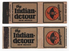 2 Fred Harvey Diamond Quality Matchcovers w/Indian Graphic Santa Fe, NM
