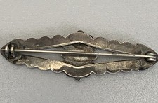 Fred Harvey Era Spider Web Turquoise & Sterling Silver Bar Pin - Additional view 2