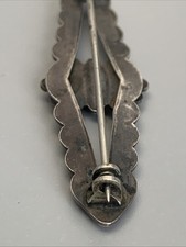 Fred Harvey Era Spider Web Turquoise & Sterling Silver Bar Pin - Additional view 3