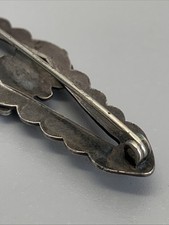 Fred Harvey Era Spider Web Turquoise & Sterling Silver Bar Pin - Additional view 4