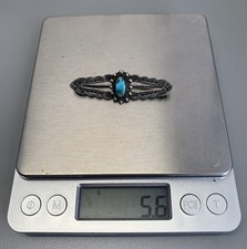 Fred Harvey Era Spider Web Turquoise & Sterling Silver Bar Pin - Additional view 8