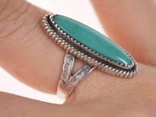 Sz6 Fred Harvey Era Navajo Turquoise/sterling ring JP - Additional view 1