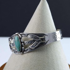 Vintage Fred Harvey Era Bell Trading Post Sterling/Turquoise Cuff bracelet - Additional view 4