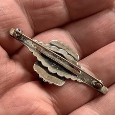 VTG Native American Sterling Silver Turquoise Fred Harvey Era Bar Brooch Pin - Additional view 1