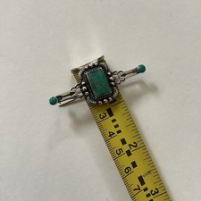 VTG Native American Sterling Silver Turquoise Fred Harvey Era Bar Brooch Pin - Additional view 8