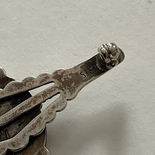 VTG Native American Sterling Silver Turquoise Fred Harvey Era Bar Brooch Pin - Additional view 4