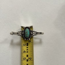 VTG Native American Sterling Silver Turquoise Fred Harvey Era Bar Brooch Pin - Additional view 7