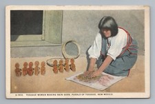 Fred Harvey Tesuque Woman Rain Gods Pueblo New Mexico Postcard