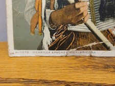 Jicarilla Apache Chief Native American Linen Postcard ~ Fred Harvey ~ Nice - Additional view 3