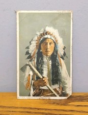 Jicarilla Apache Chief Native American Linen Postcard ~ Fred Harvey ~ Nice