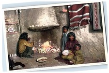Native American Arizona Indians Living Room Home Postcard Vintage Fred Harvey - Additional view 1
