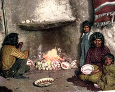 Native American Arizona Indians Living Room Home Postcard Vintage Fred Harvey