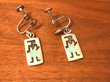 🔥Fred Harvey Native American Sterling Silver Tribal earrings pendant Turquoise - Additional view 8