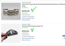 🔥Native American 1950’s Fred Harvey 925 Silver Kingman Turquoise Eagle Lot - Additional view 13