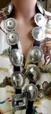 VINTAGE NAVAJO CONCHO BELT STERLING TURQUOISE FRED HARVEY ERA EARLY 1900's 275g - Additional view 2