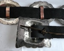 VINTAGE NAVAJO CONCHO BELT STERLING TURQUOISE FRED HARVEY ERA EARLY 1900's 275g - Additional view 5