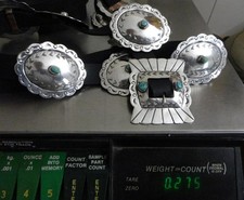 VINTAGE NAVAJO CONCHO BELT STERLING TURQUOISE FRED HARVEY ERA EARLY 1900's 275g - Additional view 7