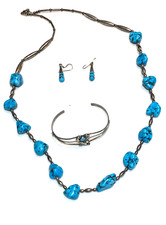 🔥Native American 1950’s Fred Harvey 925 Silver Kingman Turquoise Eagle Lot - Additional view 1