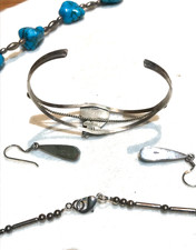 🔥Native American 1950’s Fred Harvey 925 Silver Kingman Turquoise Eagle Lot - Additional view 21