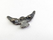 Vtg Handmade Navajo Fred Harvey Era Sterling Silver Thunderbird Turquoise Brooch - Additional view 9