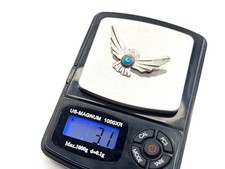 Vtg Handmade Navajo Fred Harvey Era Sterling Silver Thunderbird Turquoise Brooch - Additional view 10