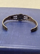 Vintage 40s Fred Harvey Era Thunderbird Sterling Turquoise Arrow Stamp Bracelet - Additional view 3