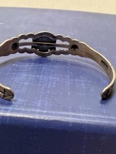 Vintage 40s Fred Harvey Era Thunderbird Sterling Turquoise Arrow Stamp Bracelet - Additional view 7