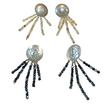 š„Native American Zuni 1950s Fred Harvey 925 Sterling Silver Dangle Stud Earring - Additional view 1