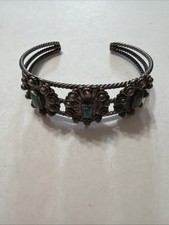 Vintage Navajo Coin silver Turquoise Bracelet E2 - Additional view 1