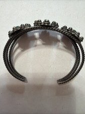Vintage Navajo Coin silver Turquoise Bracelet E2 - Additional view 3