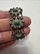 Vintage Navajo Coin silver Turquoise Bracelet E2