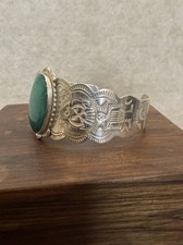 Native American Sterling Fred Harvey Era Turquoise Thunderbird Cuff Bracelet - Additional view 2