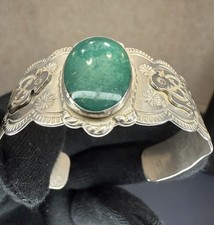 Native American Sterling Fred Harvey Era Turquoise Thunderbird Cuff Bracelet - Additional view 15