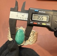 Native American Sterling Fred Harvey Era Turquoise Thunderbird Cuff Bracelet - Additional view 18