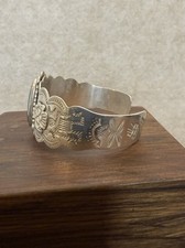 Native American Sterling Fred Harvey Era Turquoise Thunderbird Cuff Bracelet - Additional view 3