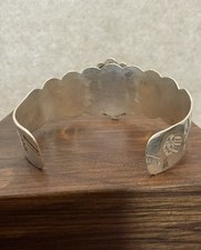 Native American Sterling Fred Harvey Era Turquoise Thunderbird Cuff Bracelet - Additional view 4