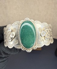 Native American Sterling Fred Harvey Era Turquoise Thunderbird Cuff Bracelet - Additional view 7