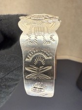 Native American Sterling Fred Harvey Era Turquoise Thunderbird Cuff Bracelet - Additional view 9