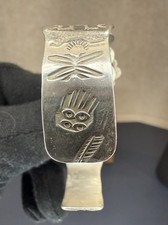 Native American Sterling Fred Harvey Era Turquoise Thunderbird Cuff Bracelet - Additional view 10