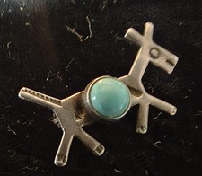 Fred Harvey Era Navajo  Deer Bell Sterling Silver 925 Brooch/Pin - Additional view 3