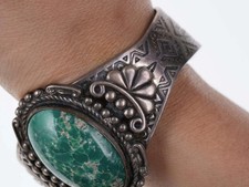 Maisels Fred Harvey Era Native American Sterling/Turquoise Cuff Bracelet i - Additional view 3