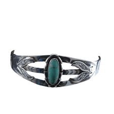 Vintage Fred Harvey Era Bell Trading Post Sterling/Turquoise Cuff bracelet